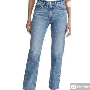 Rebecca Minkoff RM Crystal Embellished Denim Jeans